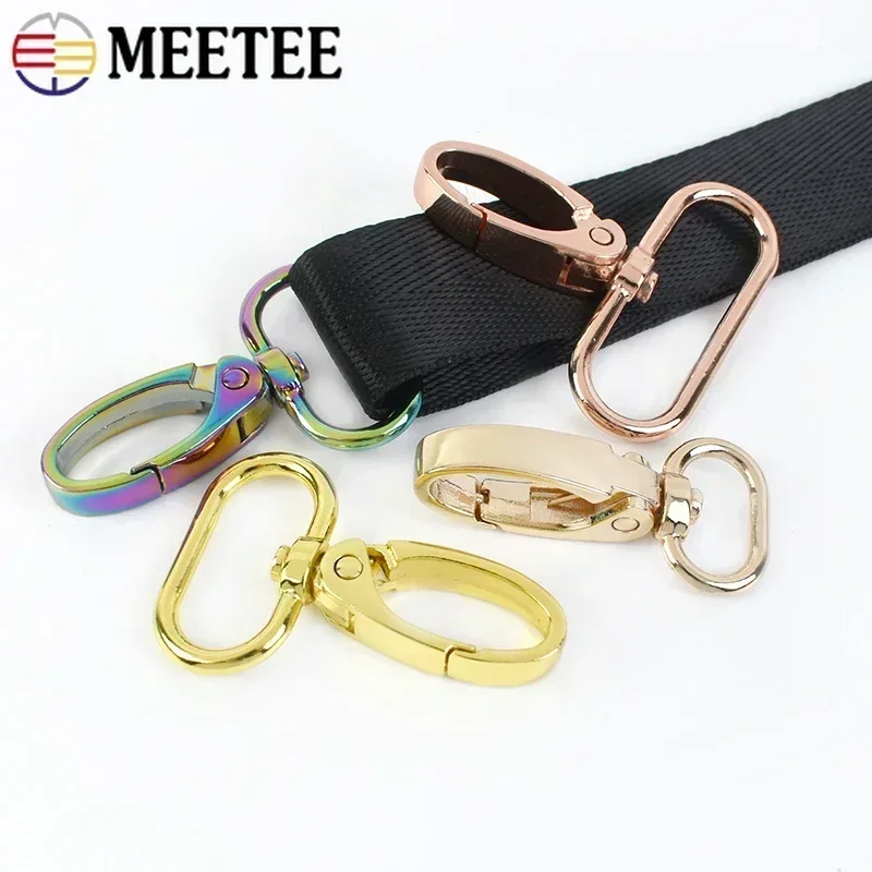 50Pcs Metal Strap Buckles Lobster Clasp Bag Buckle Webbing Snap Hooks Handbag Hangers DIY KeyChain Leather Part Accessories