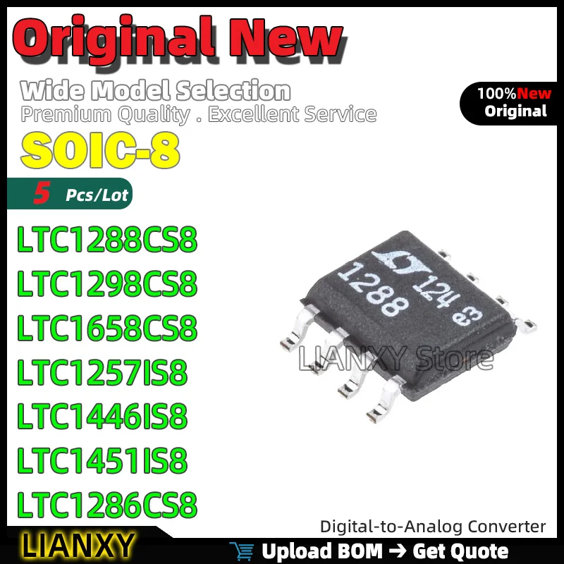 

5pcs SOIC-8 LTC1288CS8 LTC1298CS8 LTC1658CS8 LTC1257IS8 LTC1446IS8 LTC1451IS8 LTC1286CS8 LTC1658IS8 New Original