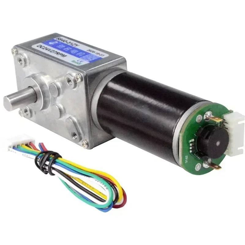 5840-31ZY Scroll Hall Encoder Geared Motor 12V 24V Hanger Motor Metal Gear Forward Reverse