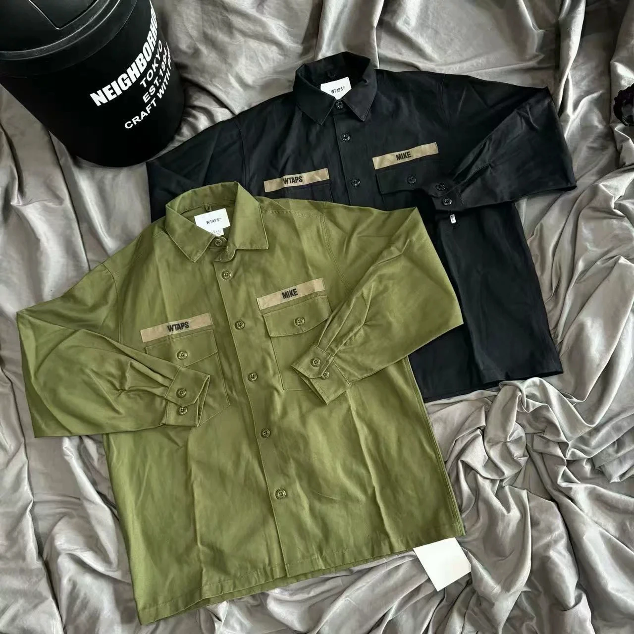 WTAPS Japanese Workwear Long Sleeve Shirt Men  Loose  Double Pocket Turn Down Collar Casual Streetwear Oversized Utility Jacket