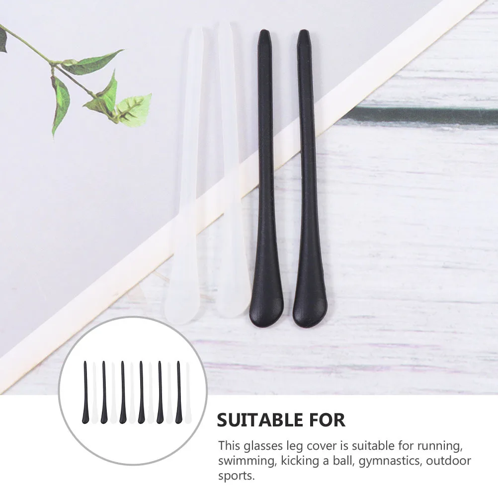 

6Pairs Anti-Slip Glasses Leg Cover Silicone Eyewear Temple Tips for Myopia Sports Running Swimming Gymnastics Eyeglass End Tips