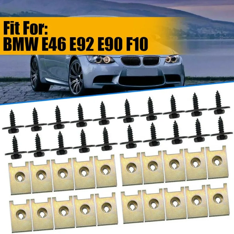 x20/40 Metal Chassis Engine Guard Nuts/Screws For Bmw E46 E92 E90 F10 Combination Cross Self Tapping Screw U-Shaped Clip Washer