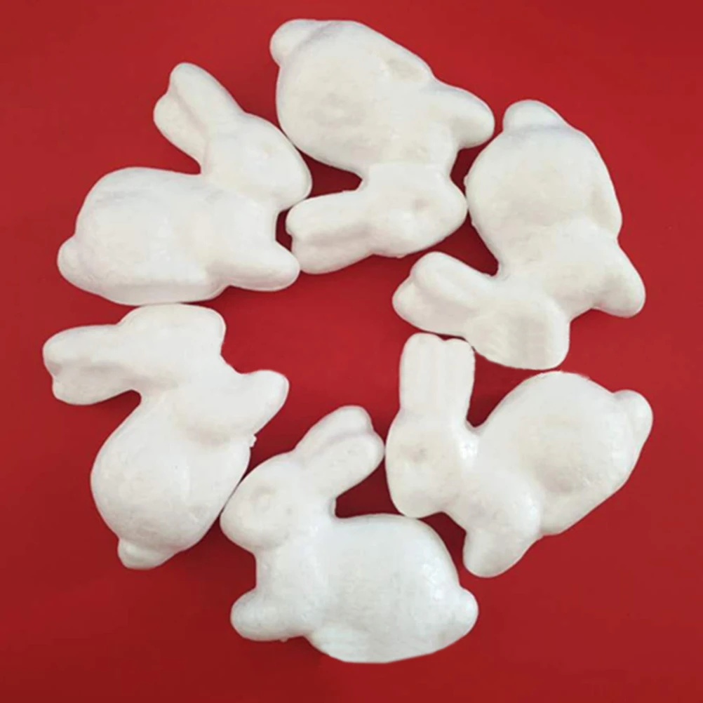 

12pcs 6.5Cm Diy Foam Rabbit Ornaments Polystyrene Craft Decorations For Kids Modeling Party Supplies Ball Decoration Art