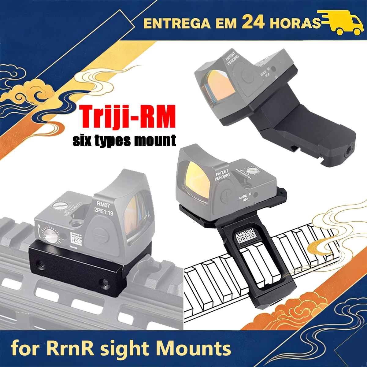 Tactical Airsoft 45° Offset Riser Optic 20mm rail Bracket Mount for Trijicon RMR Scope Mount for GLOCK 17 19 AR15 M4 Hunting