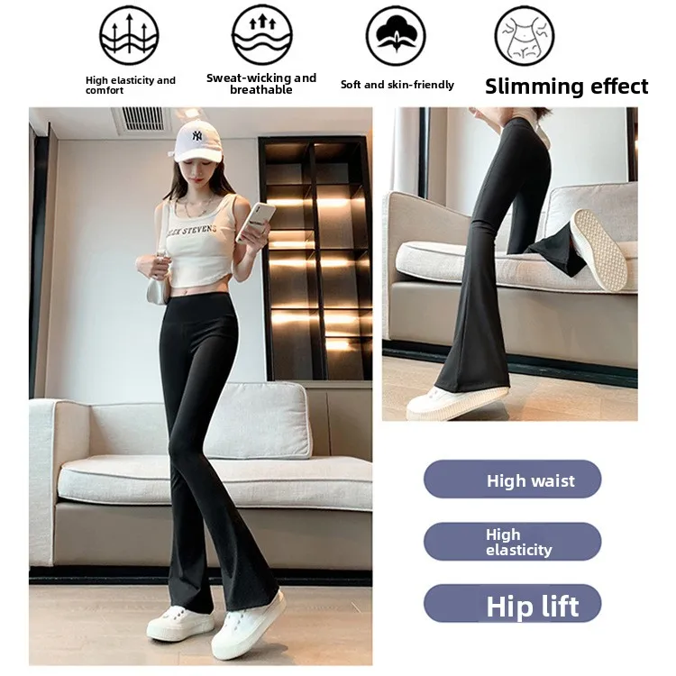 Hohe Taille Ausgestellte Arkskin Yoga Hosen Damen Basisschicht Hosen Oberbekleidung Sommer Lange Sonnenschutz Leggings