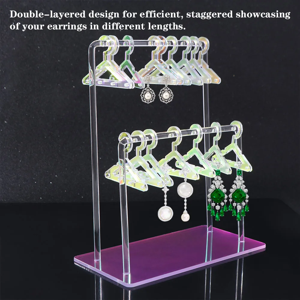 

Jewelry Organizer 16pcs Hangers Shaped Jewelry Holder Detachable DIY Dangle Earrings Display Racks Stable Transparent