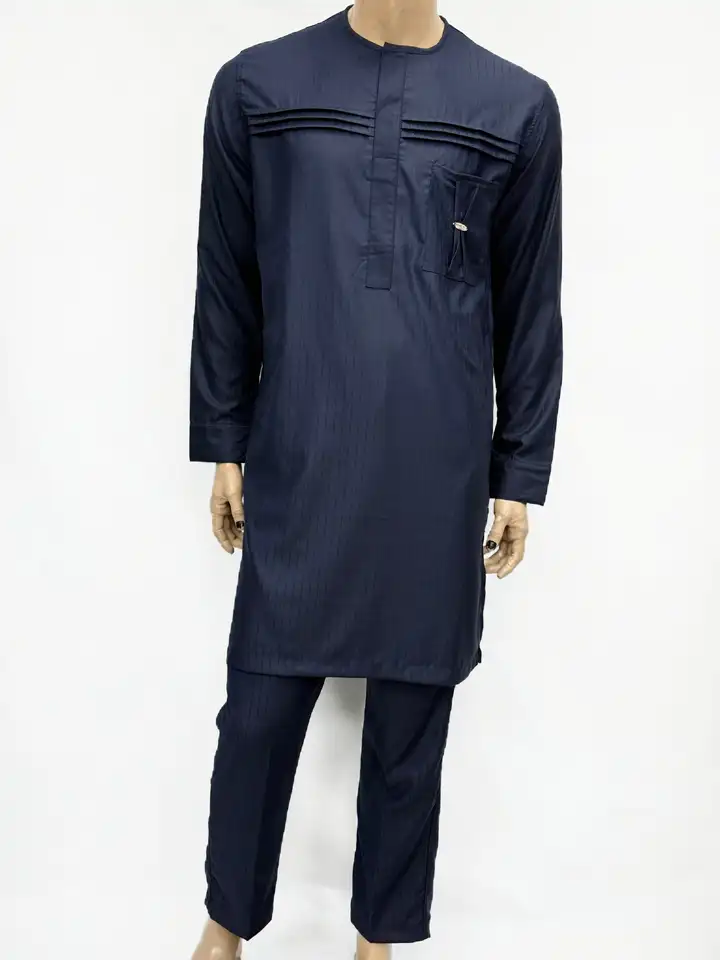 Muslim African Moroccan Men's Middle Robe Long Sleeve Embroidered