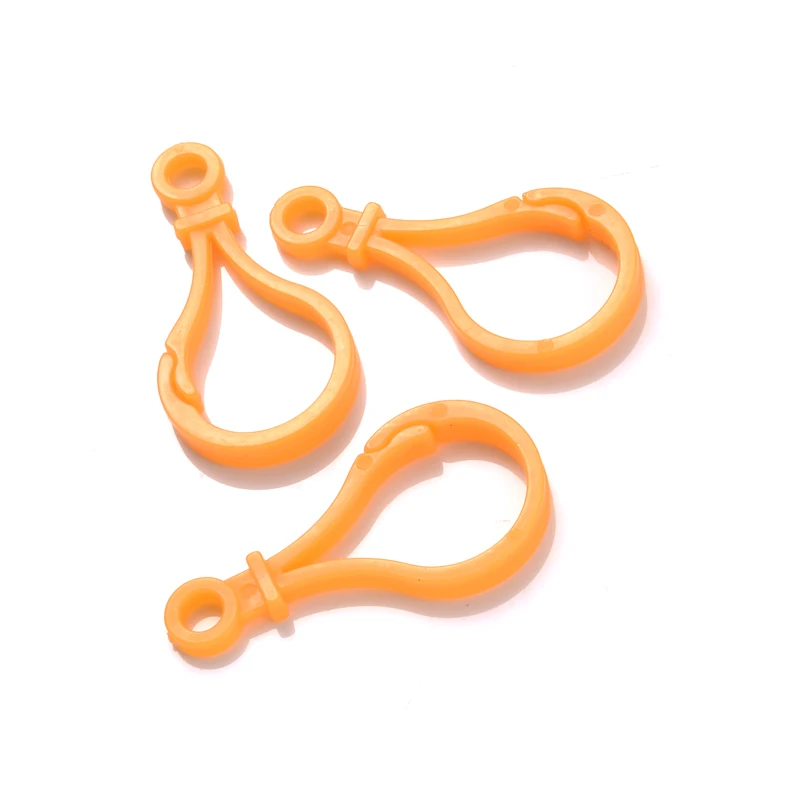 30Pcs Lamp Shaped Candy Colors Spray Paint Plastic Snap Lobster Clasps Hooks Round Connector for Jewelry Making Accessories