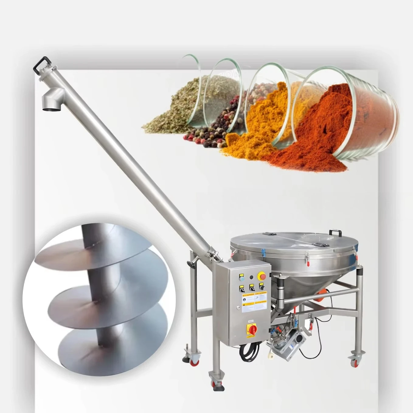 Customization Stainless Steel Cereal Grain Granule Auger Feeder Industrial Powder Screw Feeding Conveyors System