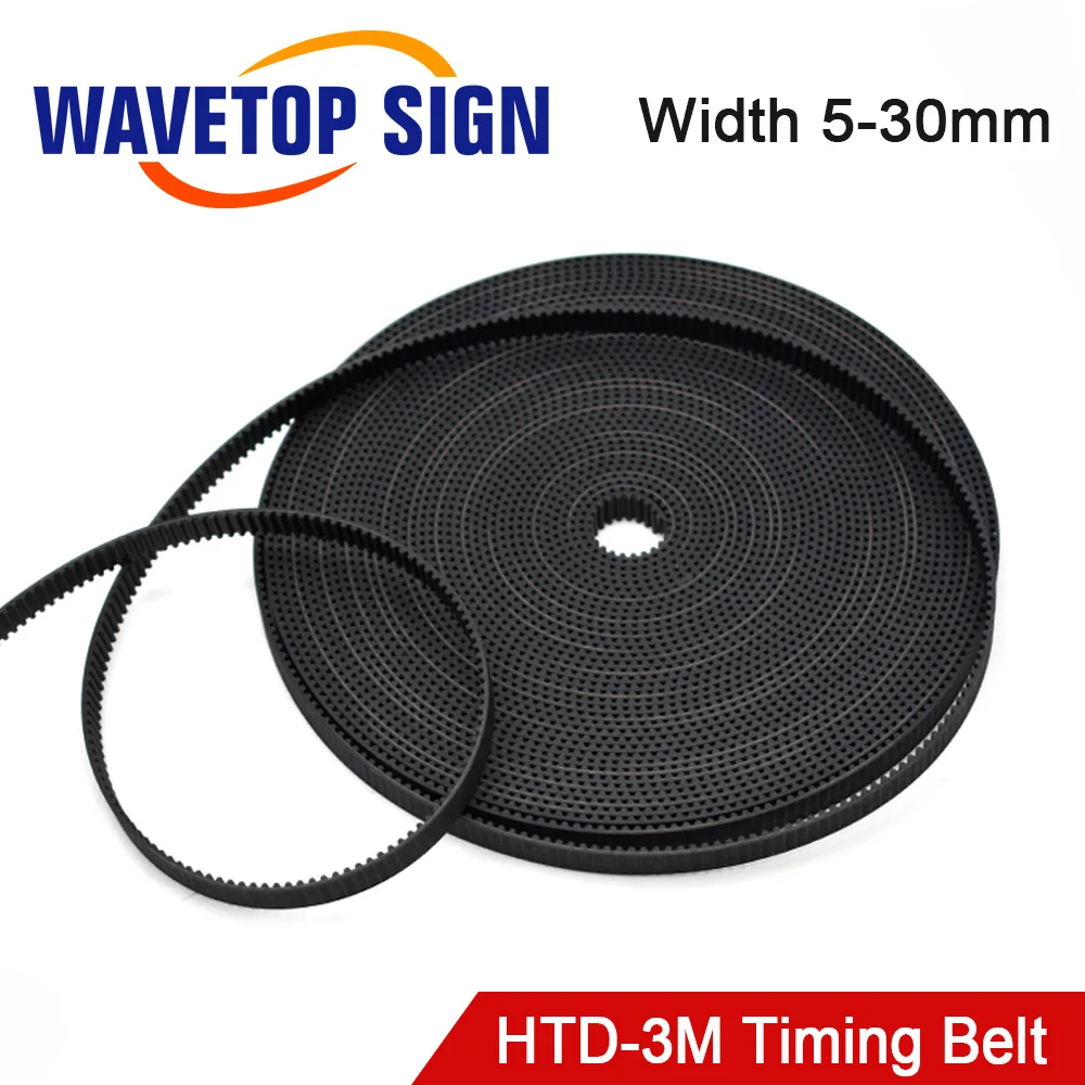 WaveTopSign HTD 3M PU Open Timing Belt Width 5-40mm Transmission Synchronous 3M Belt For CO2 Laser Engraving Cutting Machine