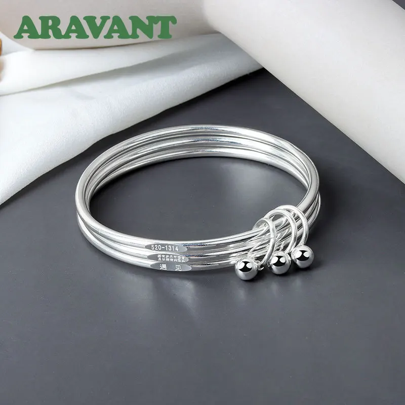 ARAVANT Armreif aus 925er Silber mit drei Glocken für Damen, Modeschmuck – Detail 2