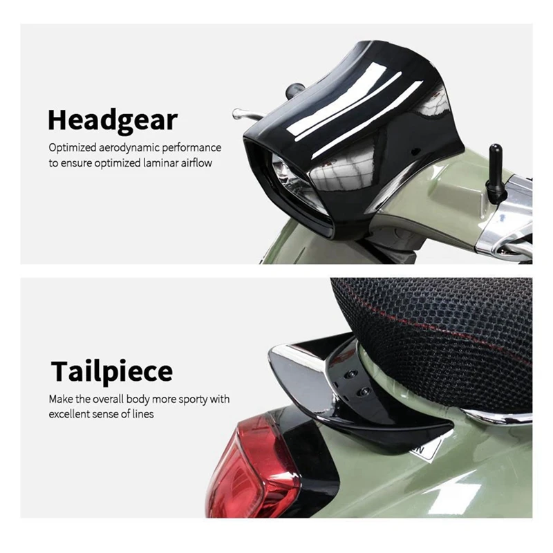 Super Sale Motorcycle Front Fairing Headlight Cover Windshield Tailpiece Fairing Cowl Deflector for Vespa Sprint 50 125 150