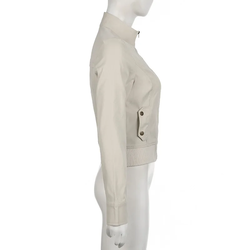 Vestes courtes Vintage pour femmes, Harajuku, décontracté, Slim Fit, manteau à fermeture éclair, Y2K, Hip-hop, Streetwear, manches longues, manteau de printemps et d'automne