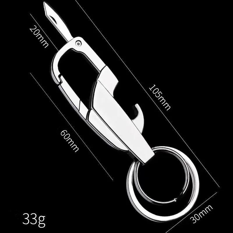 Custom Zinc Alloy Multifunctional Men's Key Holder Stylish Car Key Ring Anti-Lost for Business Motorcycle Keychain