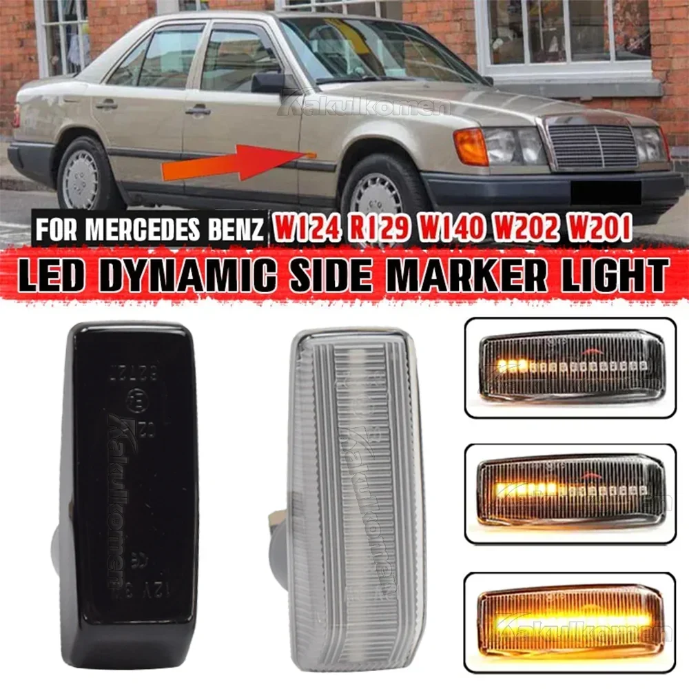 

Sequential Flashing LED Turn Signal Side Marker Light For Mercedes Benz C E S SL CLASS W201 190 W202 W124 R129