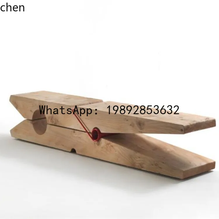 YFY Nordic Personality Creative Solid Wood Bench Home TV Cabinet Entryway Shoe Changing Stool Homestay Natural Wood Clip