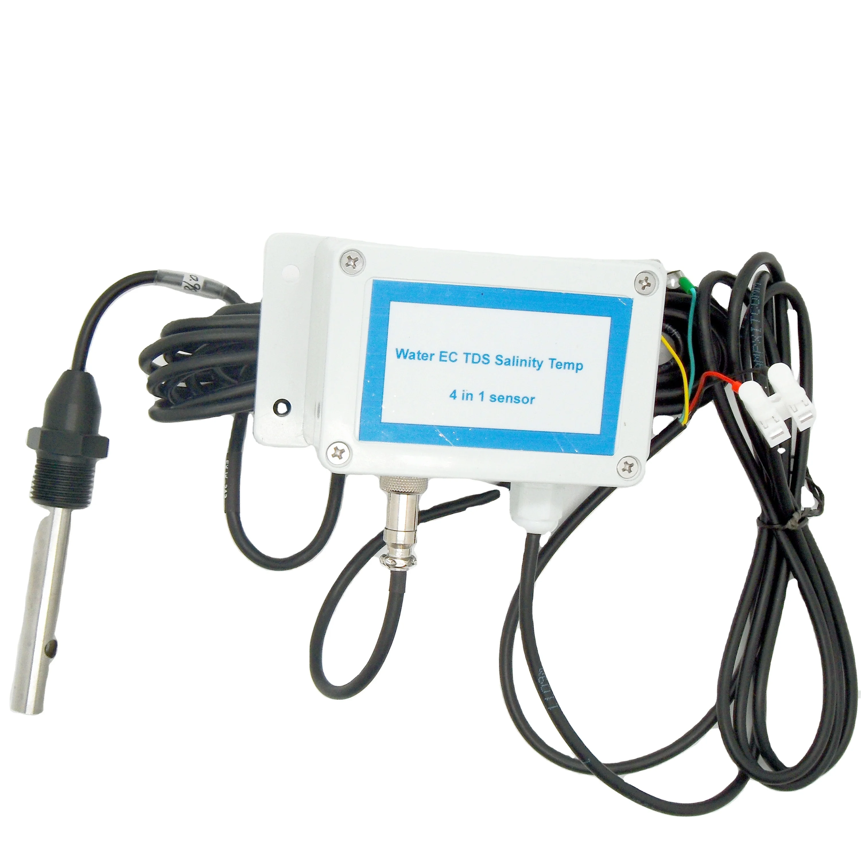 

Online 4-20mA 0-5v 0-10v RS485 Digital Output Water EC Temperature TDS Salinity Sensor