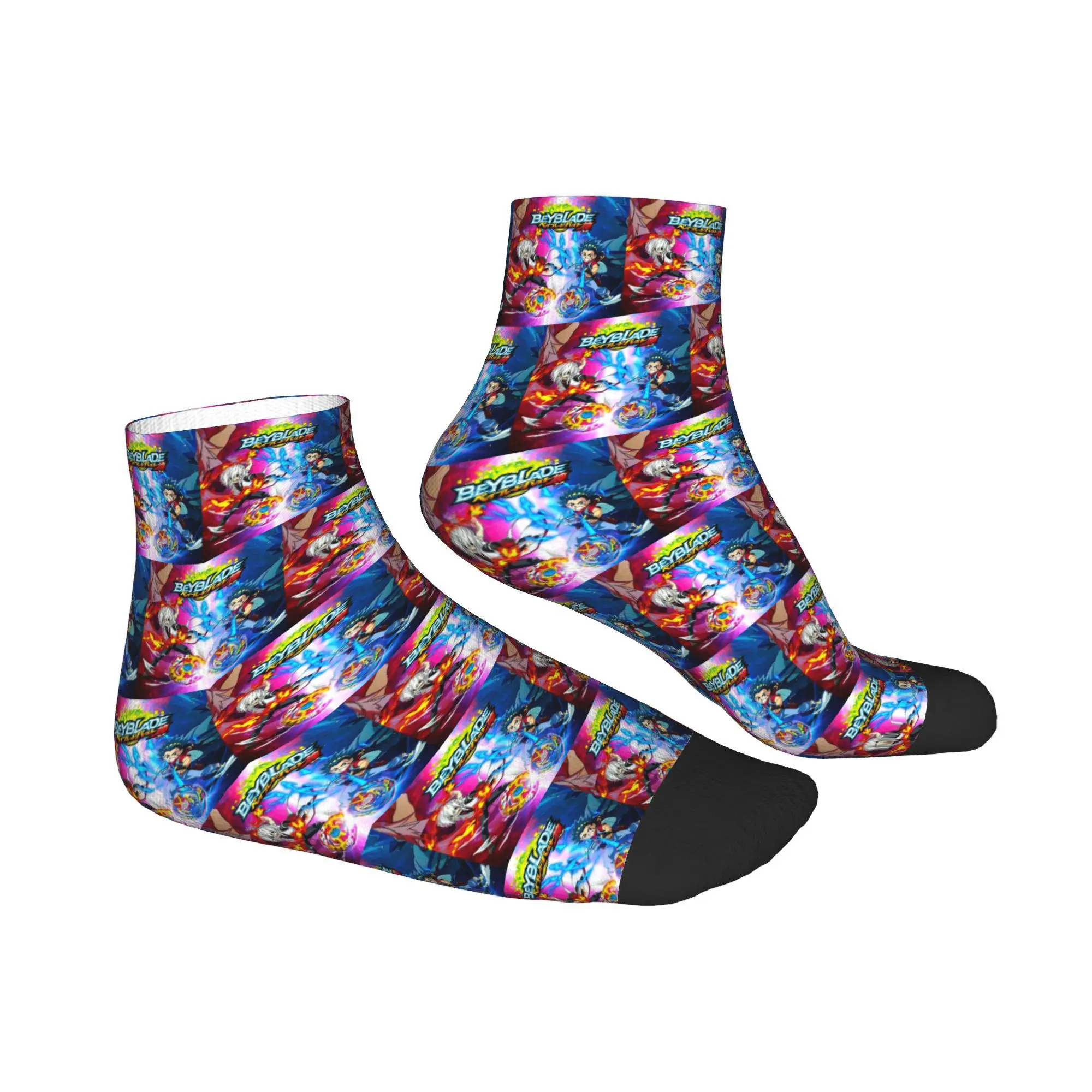 Beyblade Burst Evolution Socks Harajuku Stoking Penyerap Keringat Aksesori Kaus Kaki Sepanjang Musim untuk Hadiah Pria dan Wanita