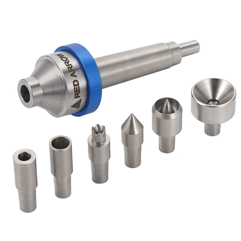 MT2 Spur Live Center Drive Spur Driver Head Enter 2 Shank with 6pcs Interchangeable Center Metalworking Wood Lathe Turning Tool