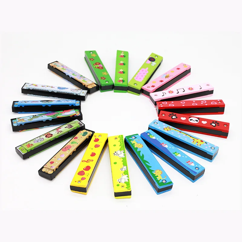 16 Holes Cute Harmonica Musical Instrument Montessori Educational Toys Cartoon Pattern Kids Wind Instrument Children Gift Kids