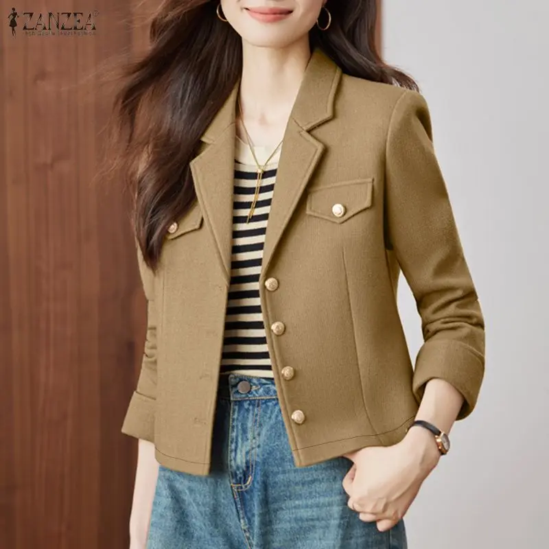 

Женский французский шикарный твидовый пиджак, осенние куртки на пуговицах с зубчатыми лацканами и длинными рукавами, элегантные пальто, офисная одежда, женская одежда 3XL