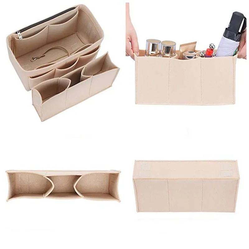 Felt Purse Insert Organizer, Bag in Bag Tote & Handbag Inner Shaper, Makeup Storage For Speedy 25 30 35 organizador de bolsos