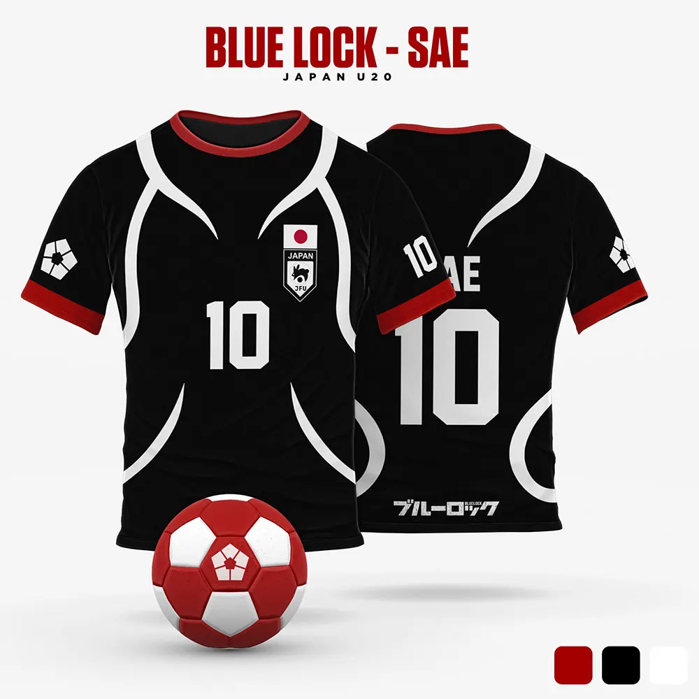 Blue Lock Japan U20 Black Cartoon Anime Cosplay Men Jersey Summer Short Sleeve Children Tee Tops 2024 Fashion Women T-shirt