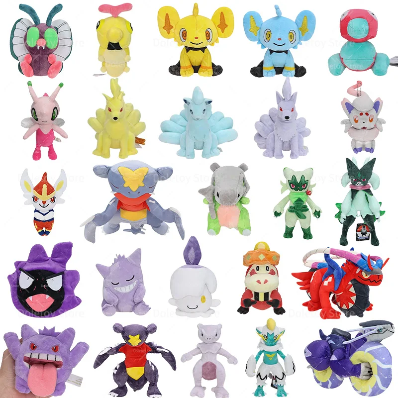 New Pokemon Plush Hisuian Zorua Cubone Gyarados Shiny Shinx Ninetales Skeledirge Butterfree Mewtwo Anime Stuffed Kid Xmas Gift