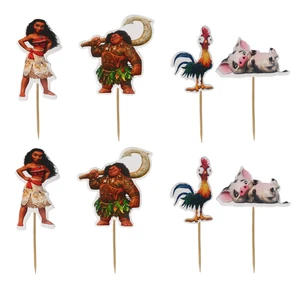 Moana tema kek süslemeleri kızlar için parti malzemeleri doğum günü hediyesi bebek duş, cupcake seçtikleri, 24 adet / grup En çok satılan 12 pasta-moana-no. 1