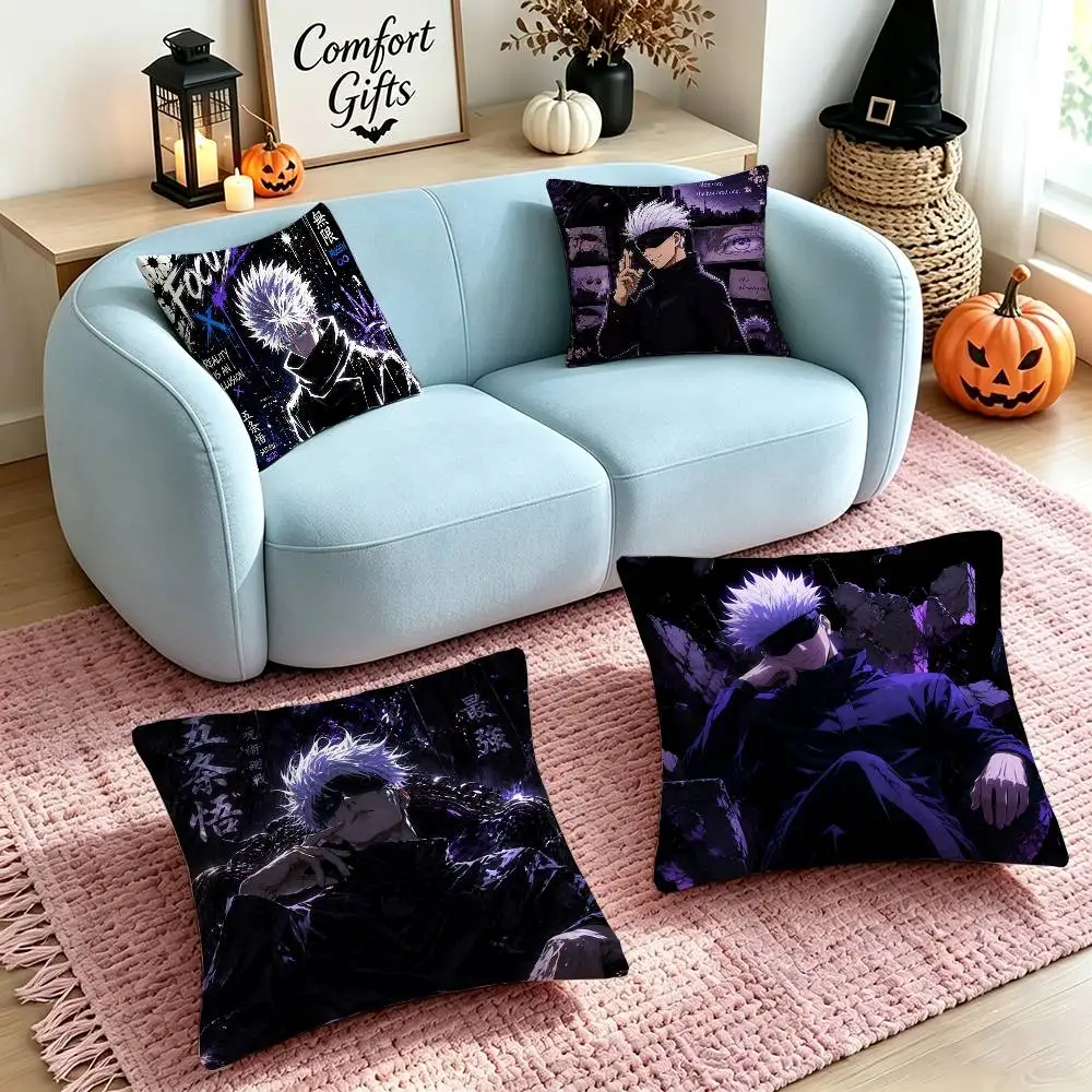 Anime J-Jujutsu Kaisen S-Satoru Gojo  Pillow Case Square Double-Sided Sofa Cushion Cover Bedroom Bedside Pillow