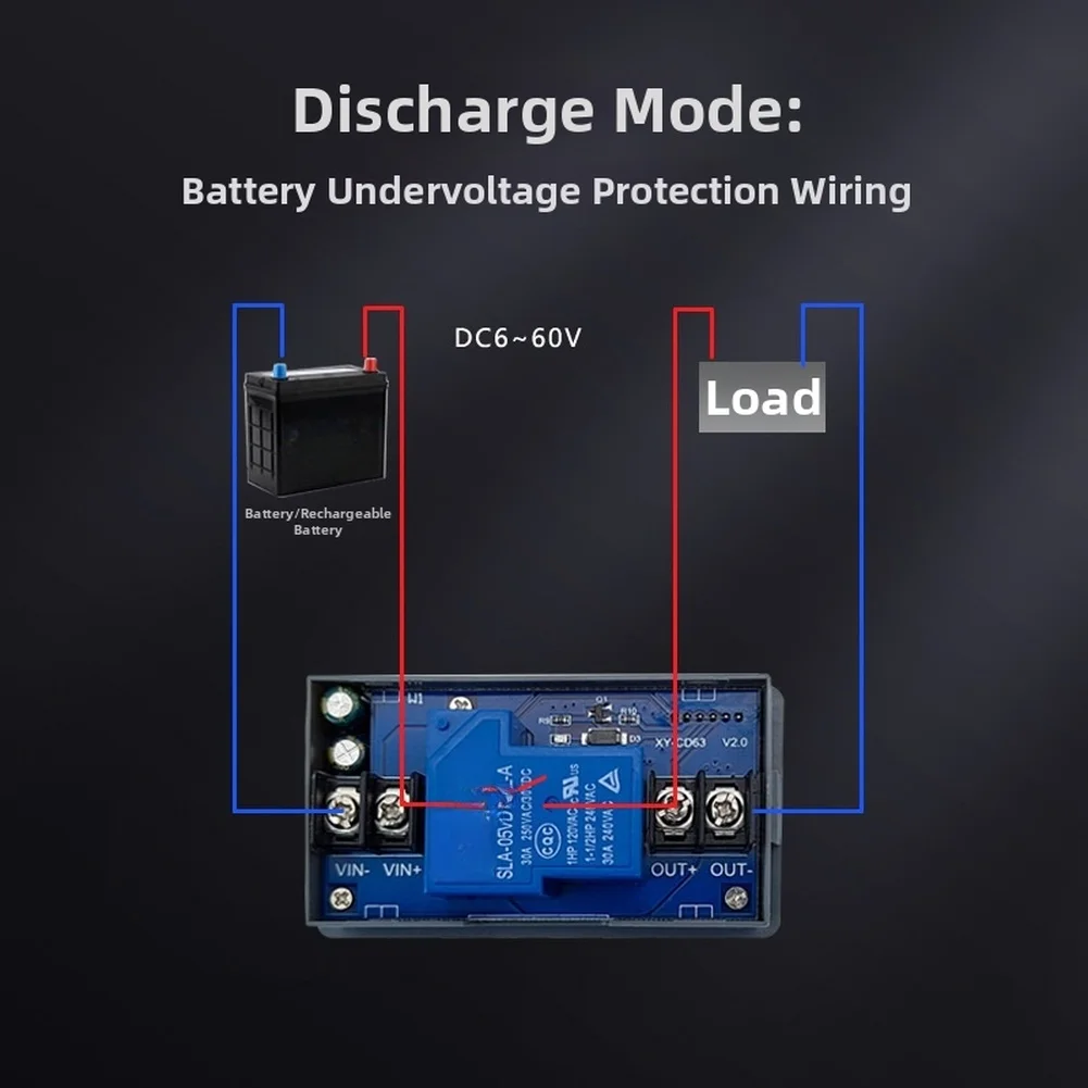 30A Lithium Battery Charge Discharge Controller DC 6-60V Voltage Protector For Auto Stop LCD Display Module For Acid EV Power