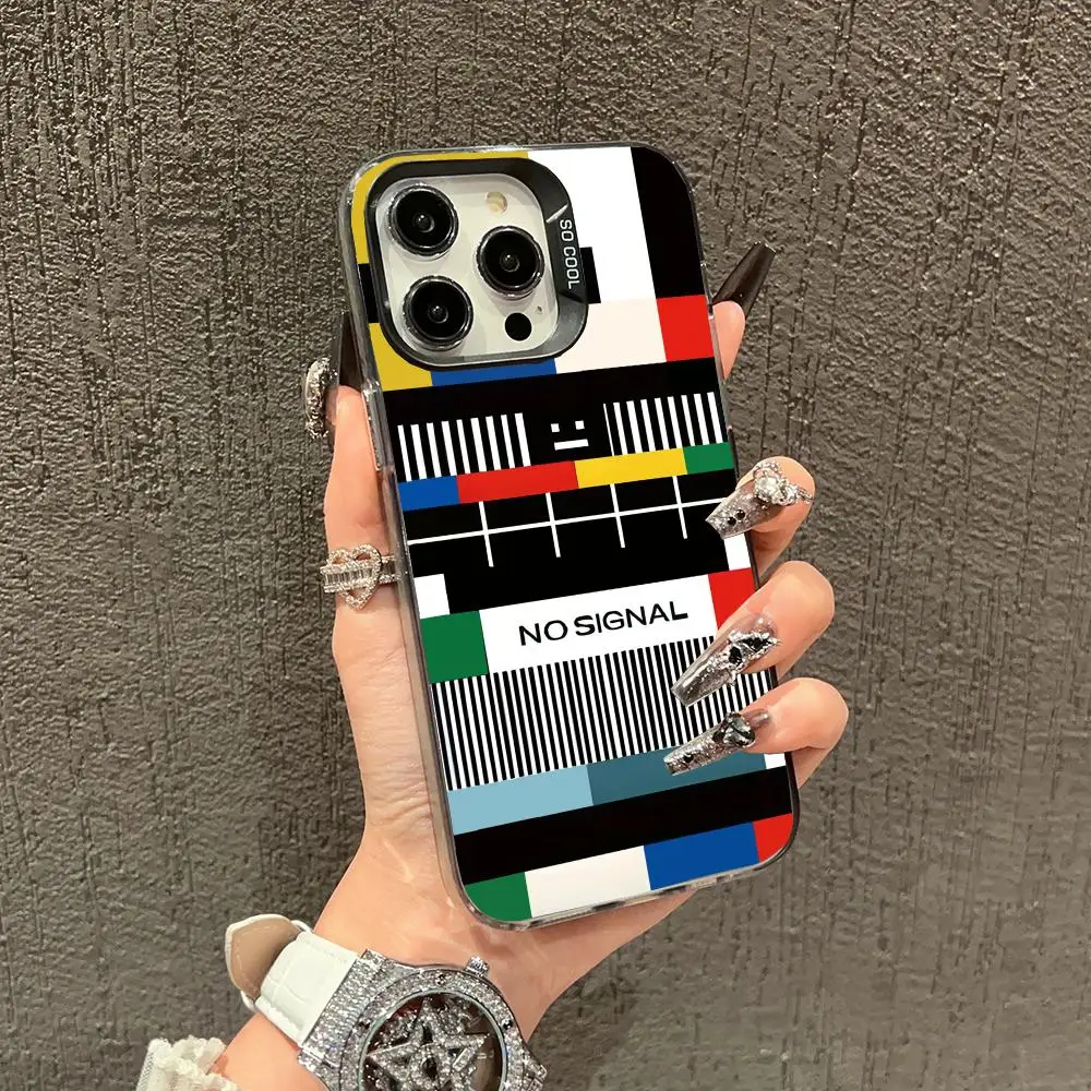 

Personalized TV malfunction signal phone case suitable for iPhone 16 17 15 14 13 12 11 Pro/Max/Plus anti drop and shockproof