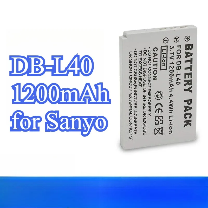 1200 mAh Ersatzakku für Sanyo DB-L40, kompatibel mit DMX-HD1 HD700 E760 HD875 HD1075 Camcorder-Akku