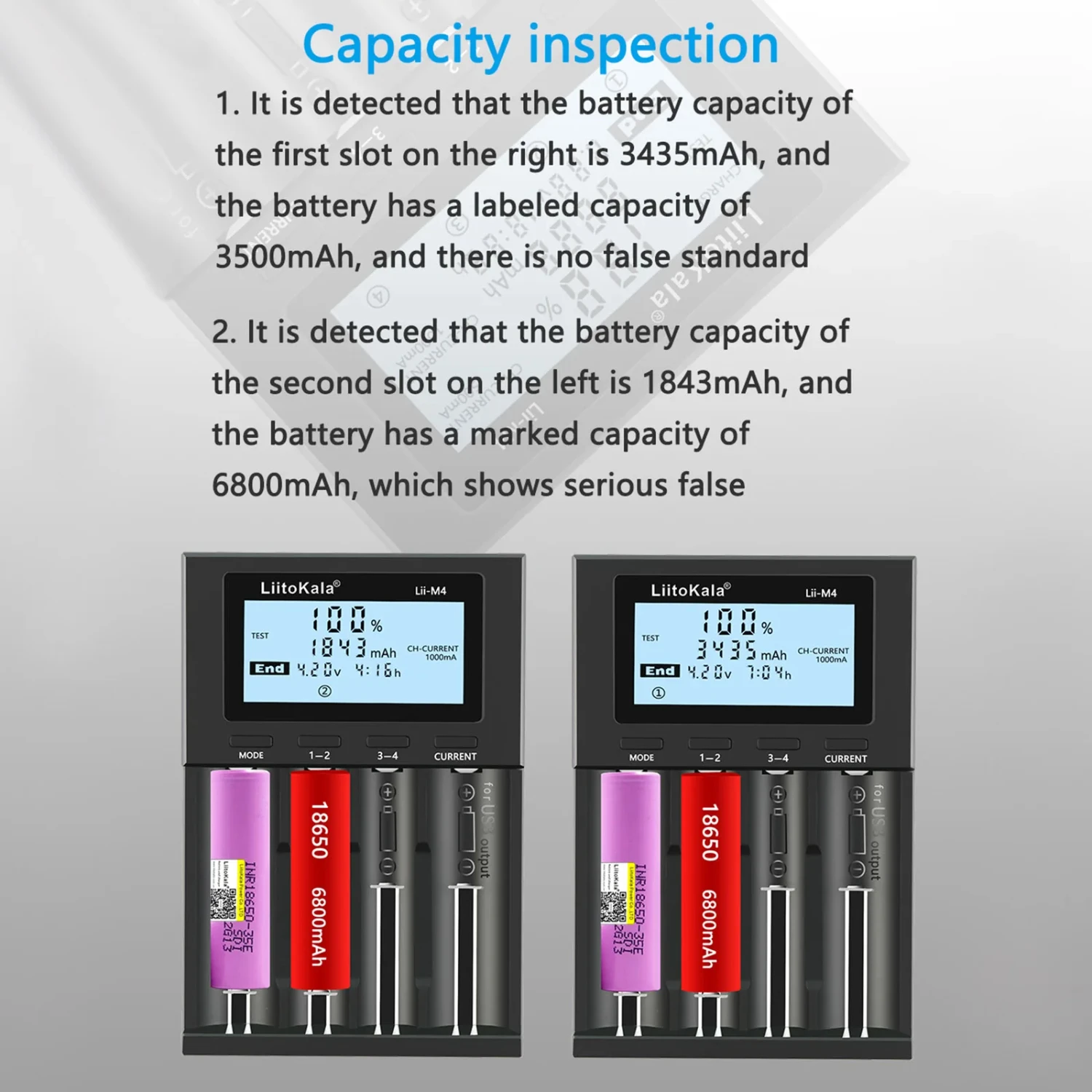 شاحن بطارية LII-M4 ذو 4 فتحات مع شاشة LCD لبطارية ليثيوم AA AAA NiMH شاحن بطارية ذكي قابل لإعادة الشحن