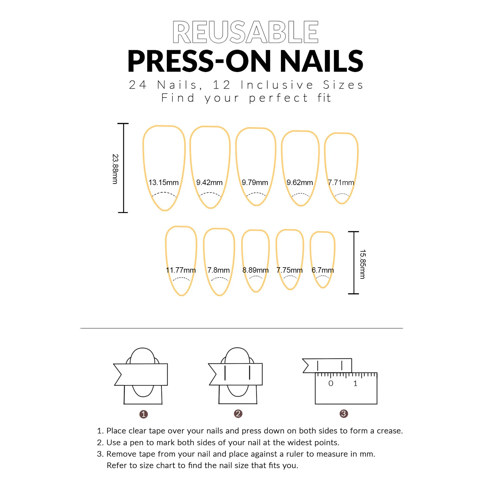 30pcs Press On Nails Sakura Gradient Almond False Nails Tips Press on Fake Nails Removable Fake Nails Acrylic Manicure Nail Tips view 5