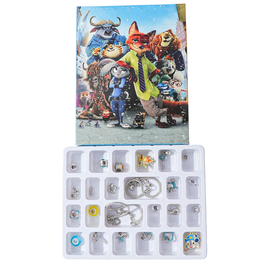 Kawaii Disney Zootopia Adventskalender Blind Box - Fashion Cartoon DIY Charms Hanger voor Festival Accessoire Leuk Speelgoedcadeau