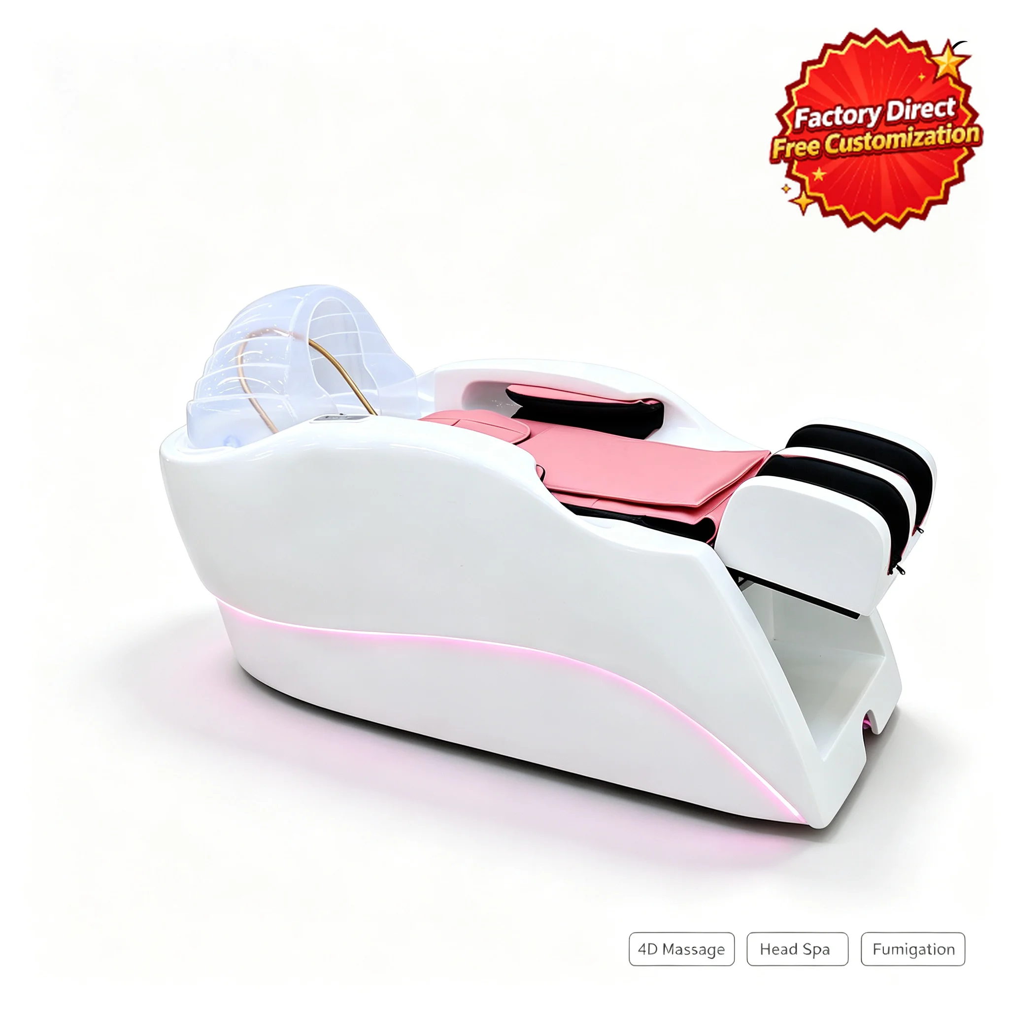 Intelligent 4D Massage Shampoo Bed Electric Water Circulation Reclining Head Spa Bed for Salon Barbershop