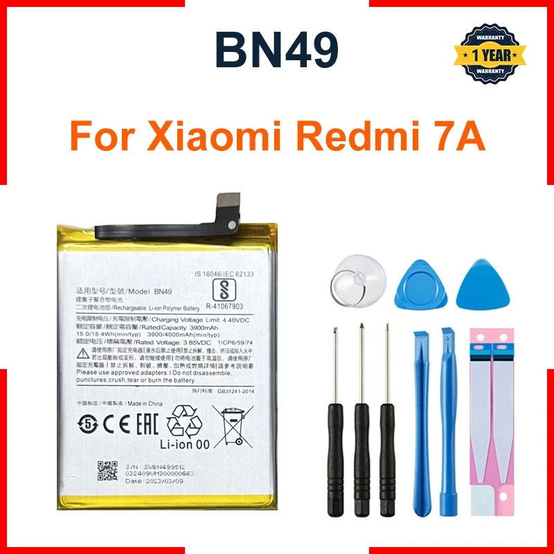 XiaoMi Battery BN49 For Xiaomi Redmi 7A 100% New Authentic Phone Battery 4000mAh With Free Tools