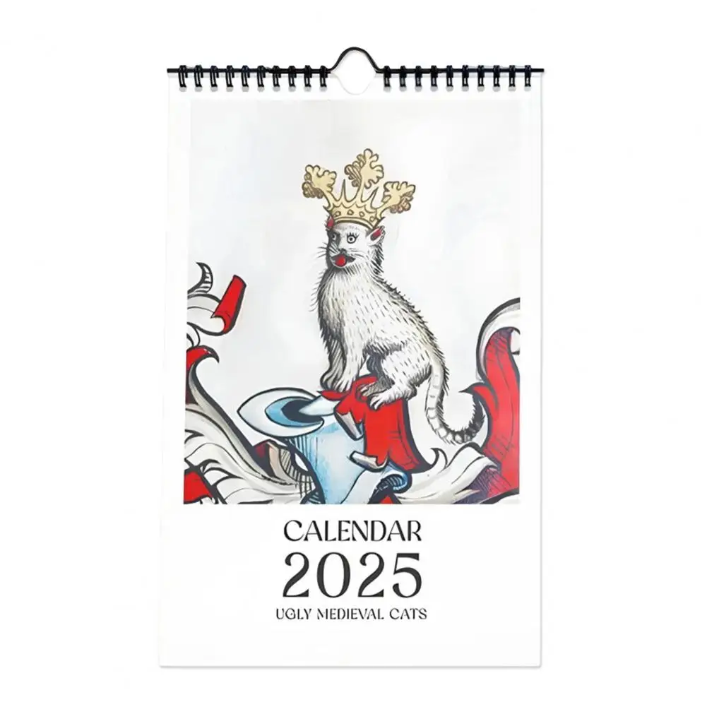 Unique Cat Calendar Designs 2025 Cats Calendar Renaissance Cats Wall Organizer for Family Office Planning 12 Months Jan to Dec