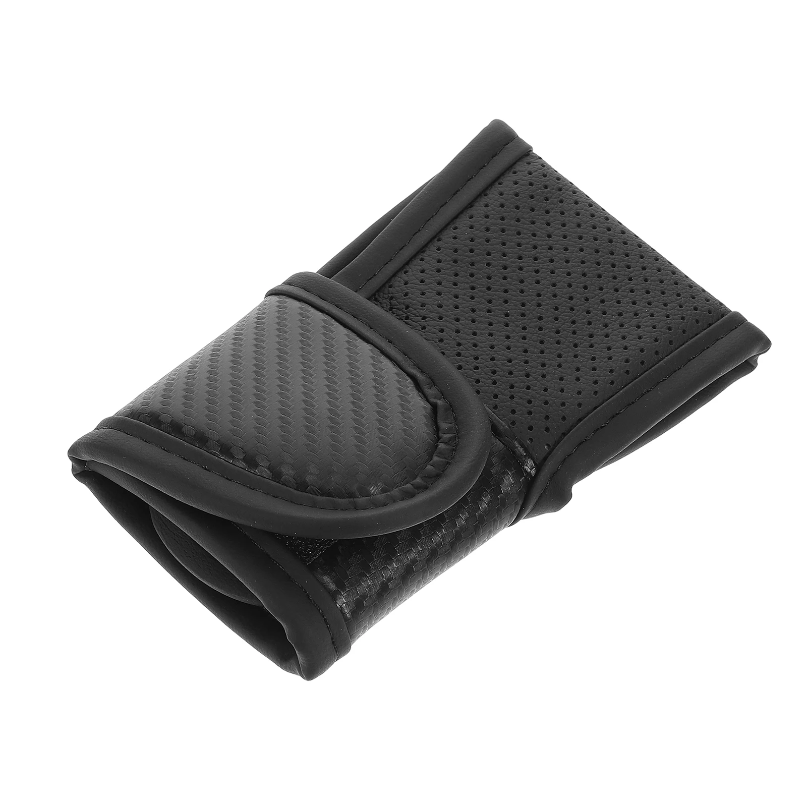 

Universal Car Gear Shift Cover Black PU Perforated Breathable Boot Protector Stylish Carbon Fiber Texture