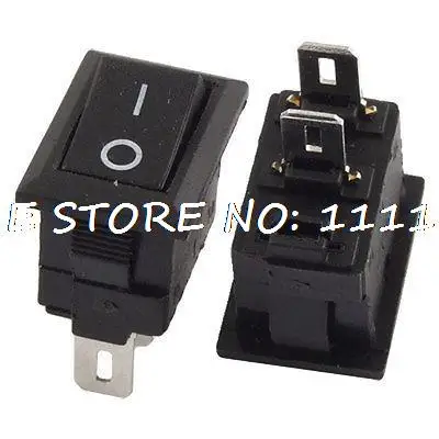 20pcs AC 250V 3A SPST ON-OFF 2 Position Mini Boat Rocker Switch Black Button 15 x 10mm KCD11