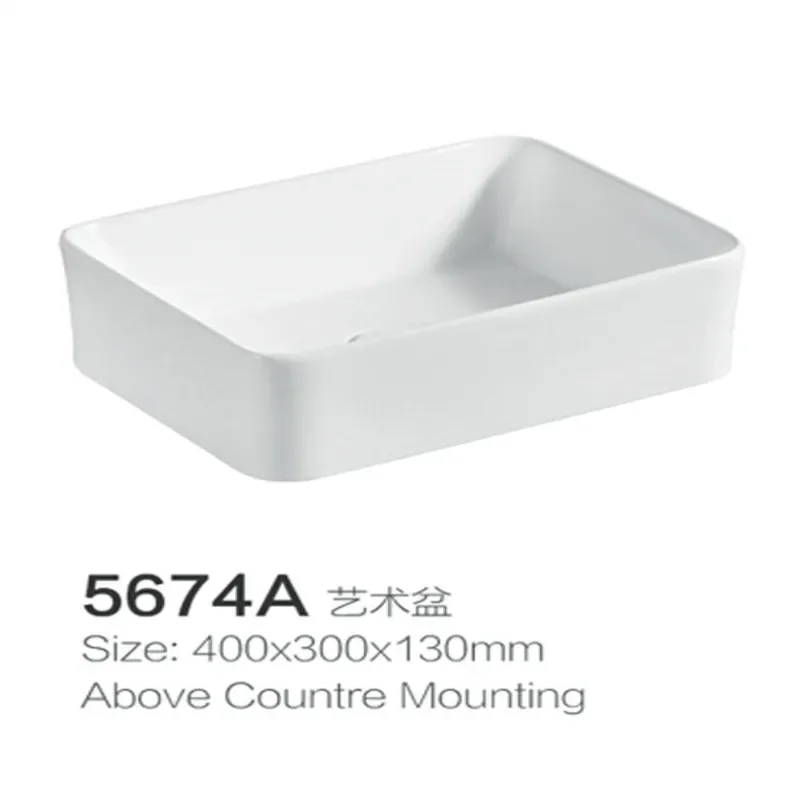 Nordic Square Ceramic Counter Basin Compact Mini Wash Sink for Bathroom Balcony Home Use