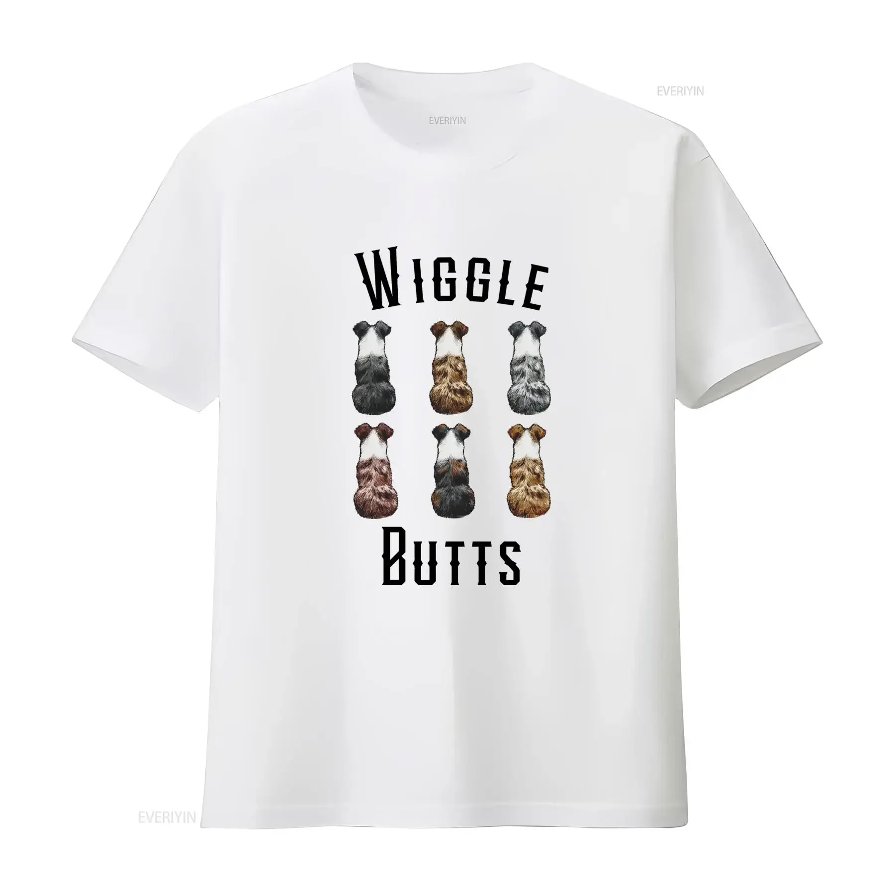 Australian Shepherd T Shirt Aussie Dog Dad Mom Wiggle Butts Pattern Design Funny Pet Lover  vintage Washed