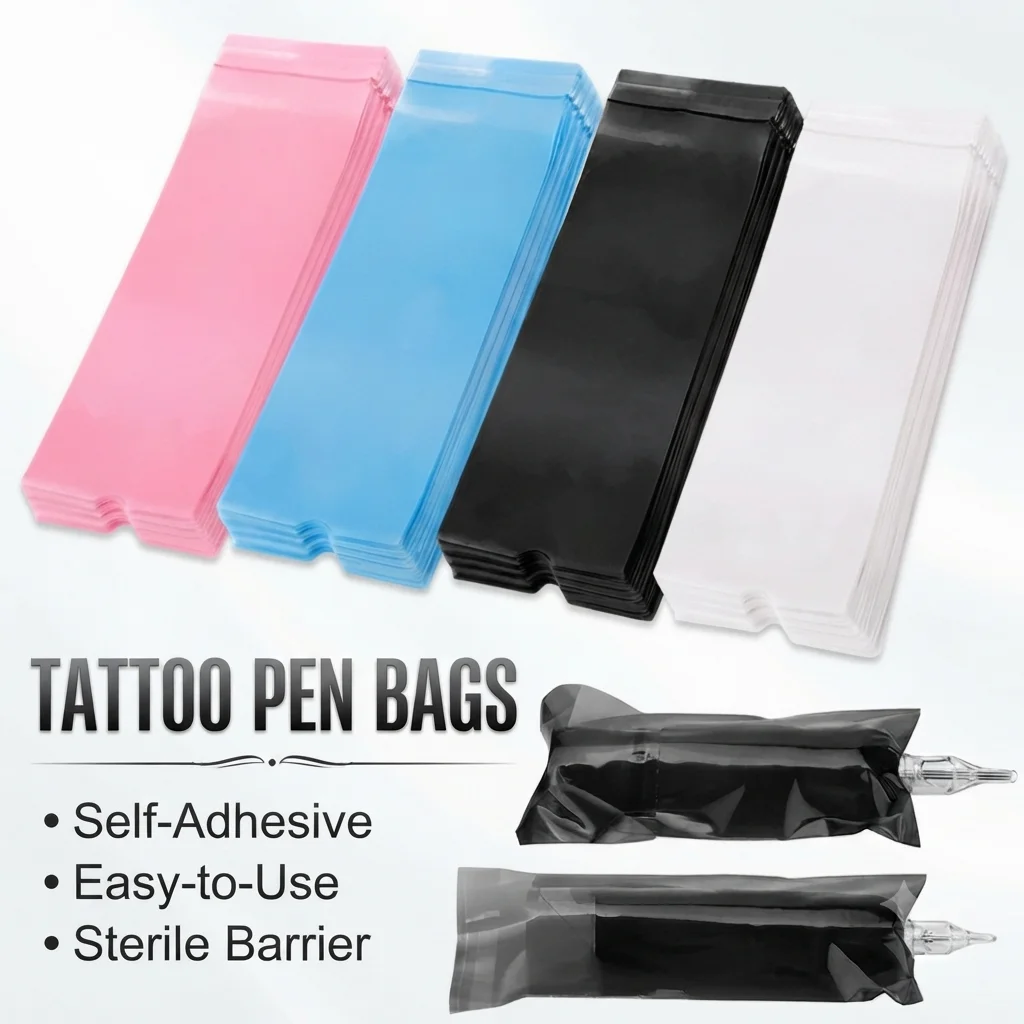 Tattoo Pen Machine Bags Disposable Tattoo Machine Covers Self-Sealing Adhesive Pen Sleeves  Barrier Bags for PMU Tattoo Artists