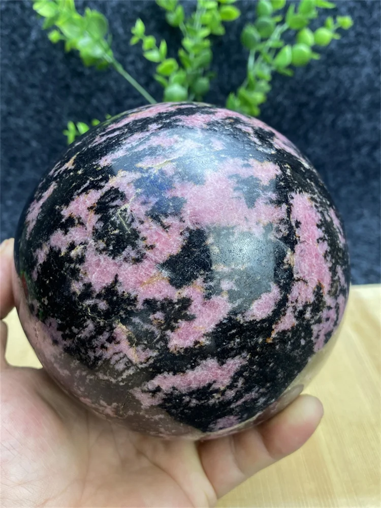 Natural Peach Blossom Rose Stone Jade Ball Crystal Ball Reiki Healing Home Decor Holiday Gift Energy Meditation Healing