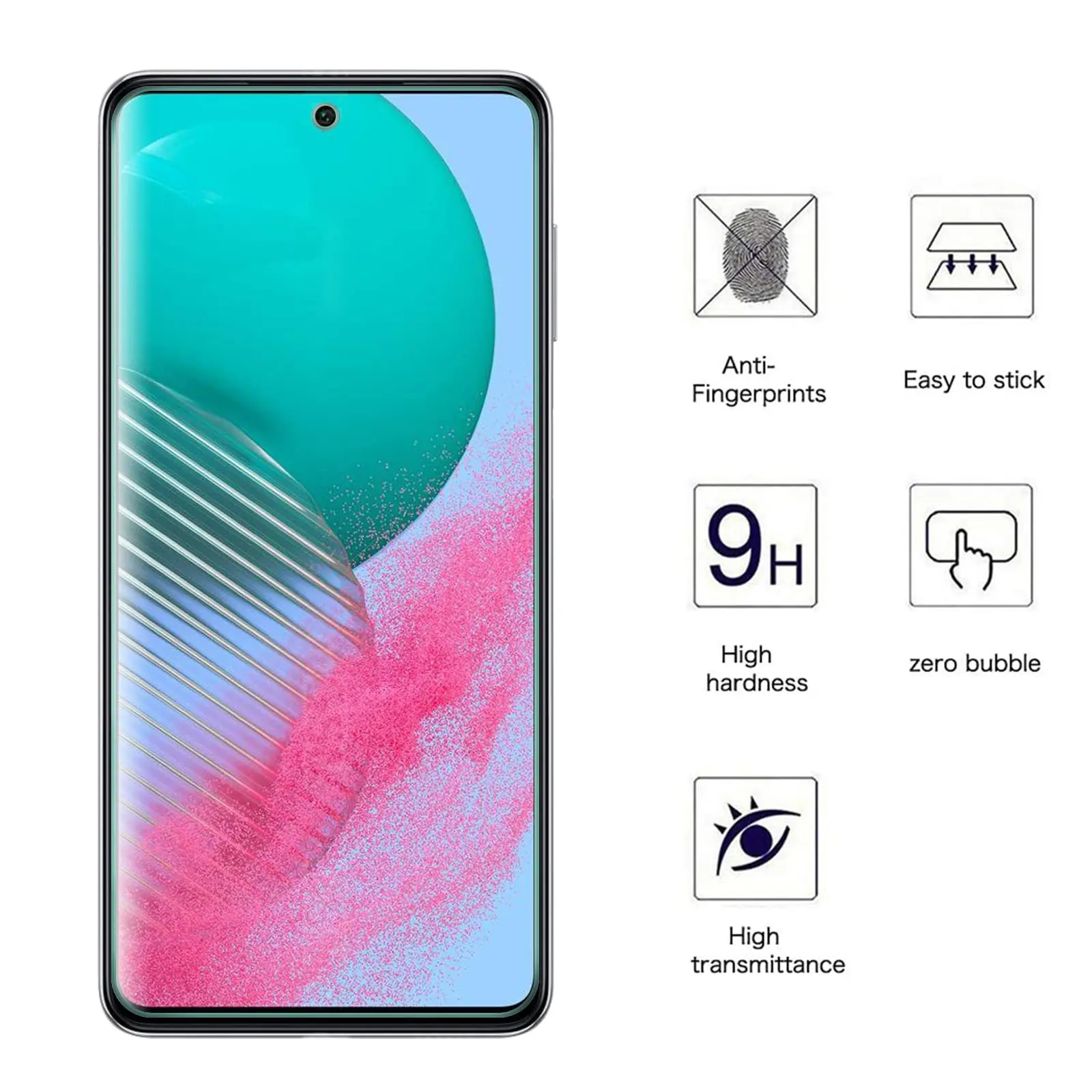 Displays chutz folie für Samsung Galaxy M54 gehärtetes Glas Kristall HD 9h transparent ultra klar Anti-Scratch-Fall freundlich