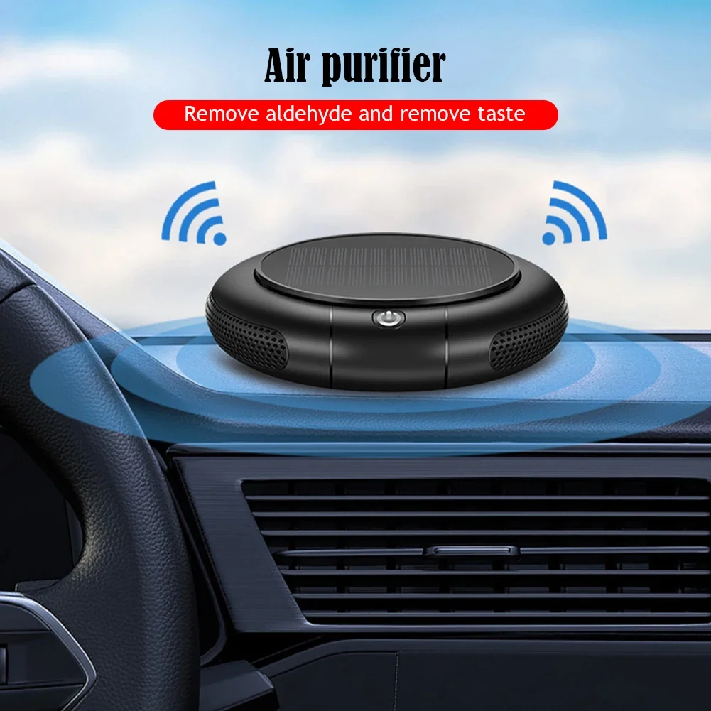 

Solar Car Air Purifier Usb Oxygen Cleaner Negative Ion 1200Mah HEPA Filter PM2.5 Smoke Remover Interior Air Fresh Car Supplies