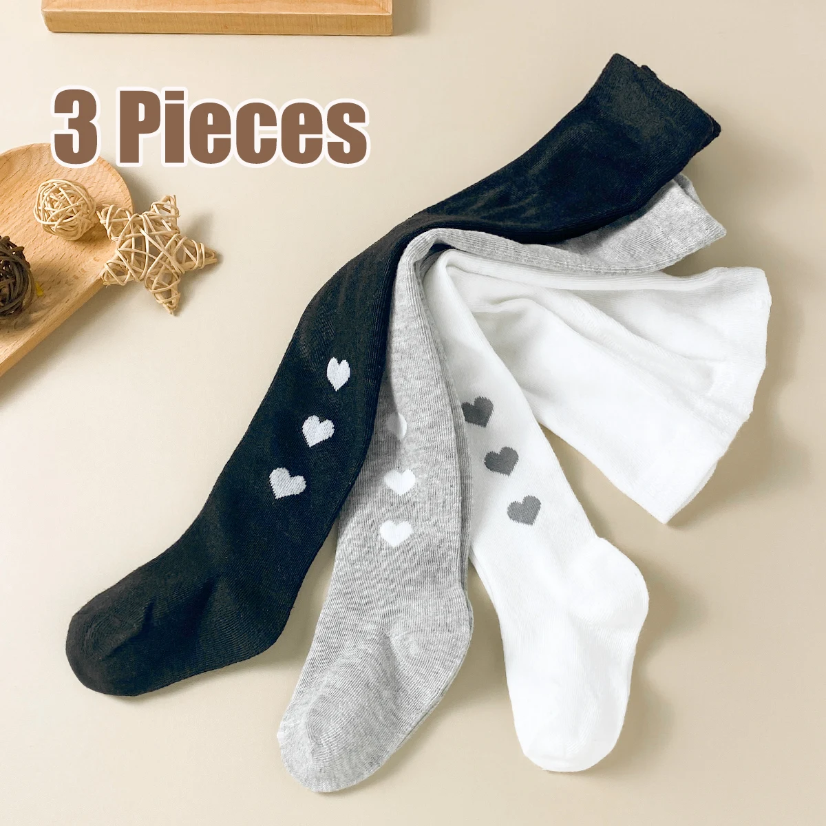 3 Pieces Children's Minimalist Solid Leggings - Perfect for Layering & School Uniforms
