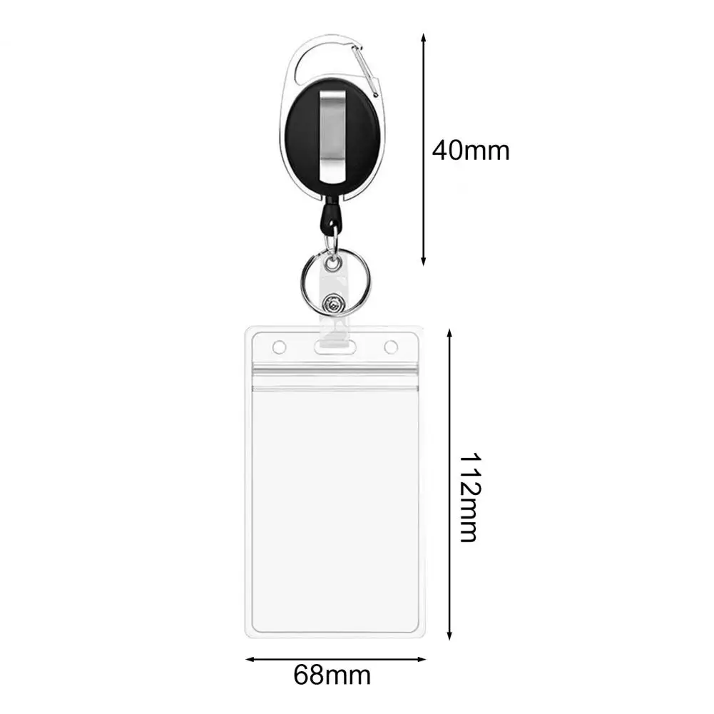 Card Holder Heavy Duty Id Badge Holder with Retractable Clip Vertical Lanyard Reel Office Name Tag Holder for Secure Card