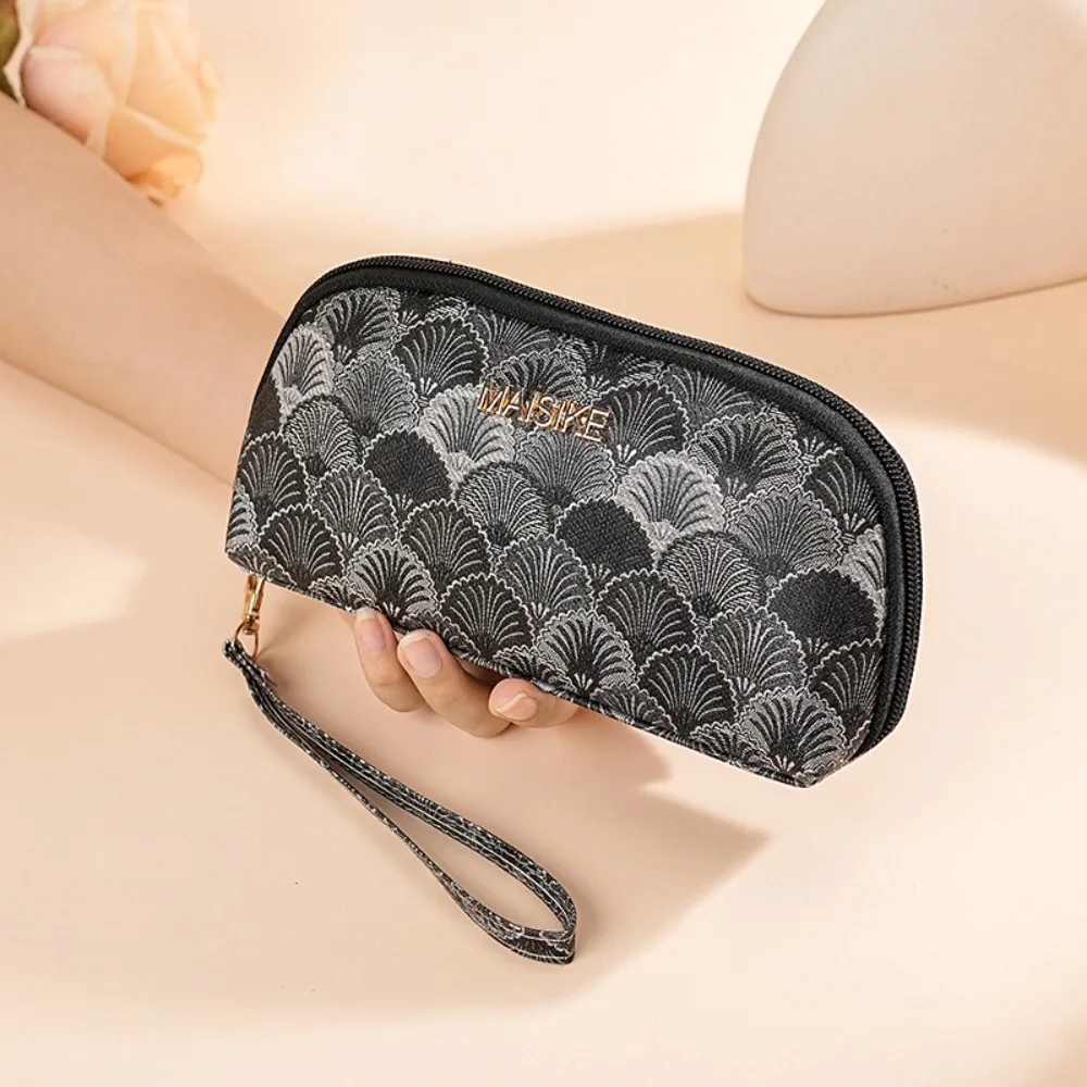 

Jacquard Shell Clutch Wallet Credit Card Holder Coin Pocket Embroidery Handbag Clutch Bag Coin Purse Women Long Purse Travel